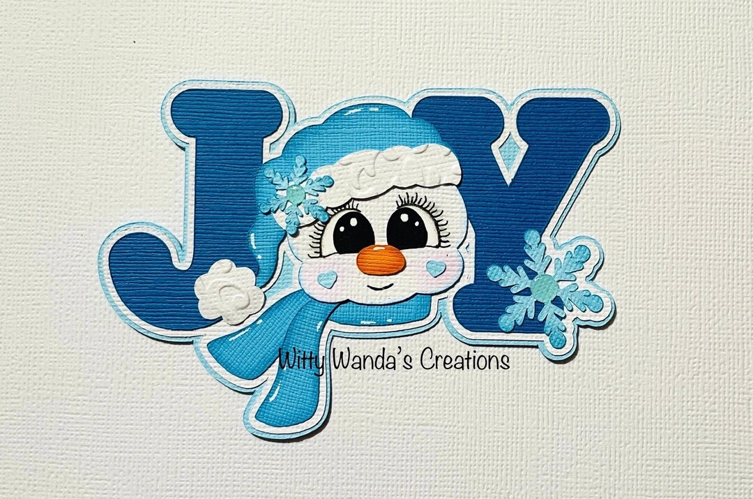 Joy Snowman Title Pre-made Die Cut Embellishments Paper Piecing ...