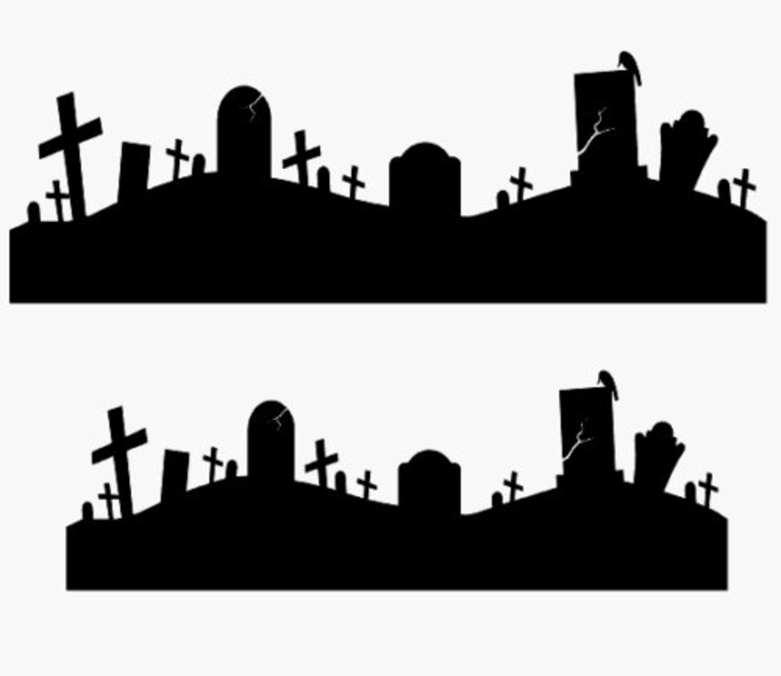 710 Halloween Graveyard Border Die Cut Embellishment Cutout Etsy