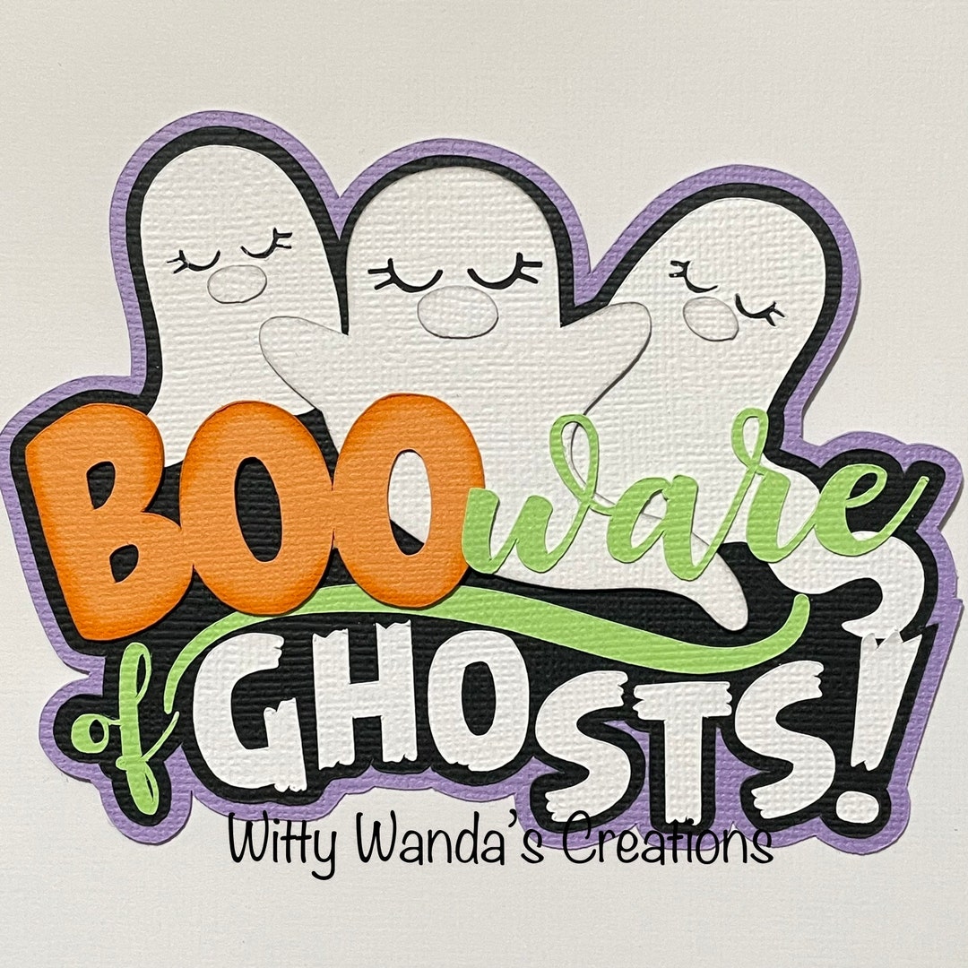 Halloween Booware of Ghosts Title Paper Piecing Premade Diecut