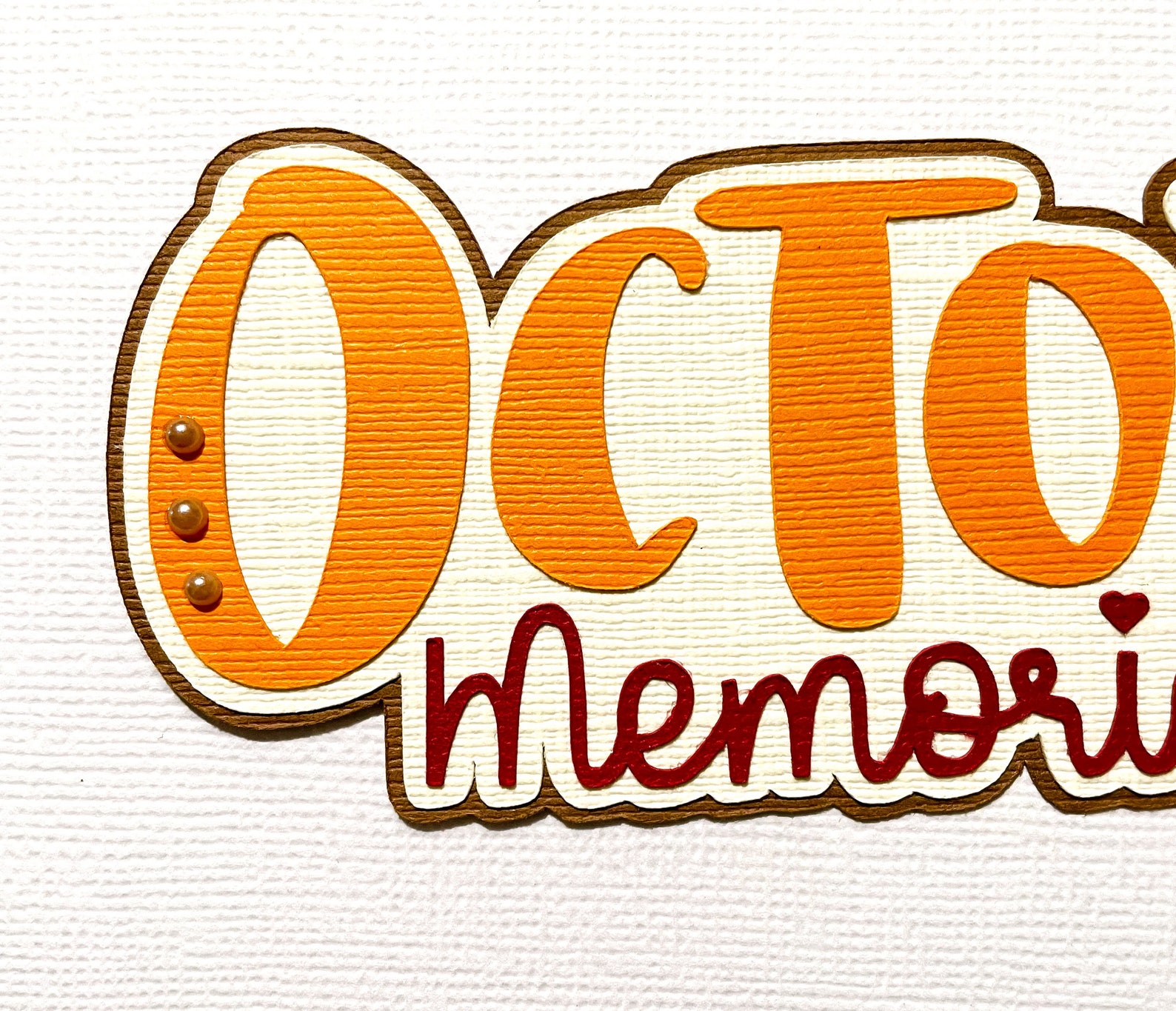 October Memories Scrapbook Title Pre-made Die Cut Embellishment Paper ...
