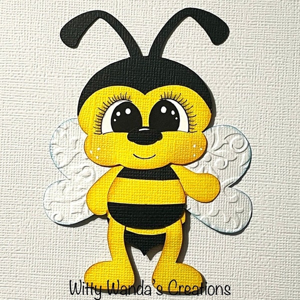 Standing Bee Pre-Made Paper Piecing Embellishment Die Cut Scrapbook Page Cards Topper #501