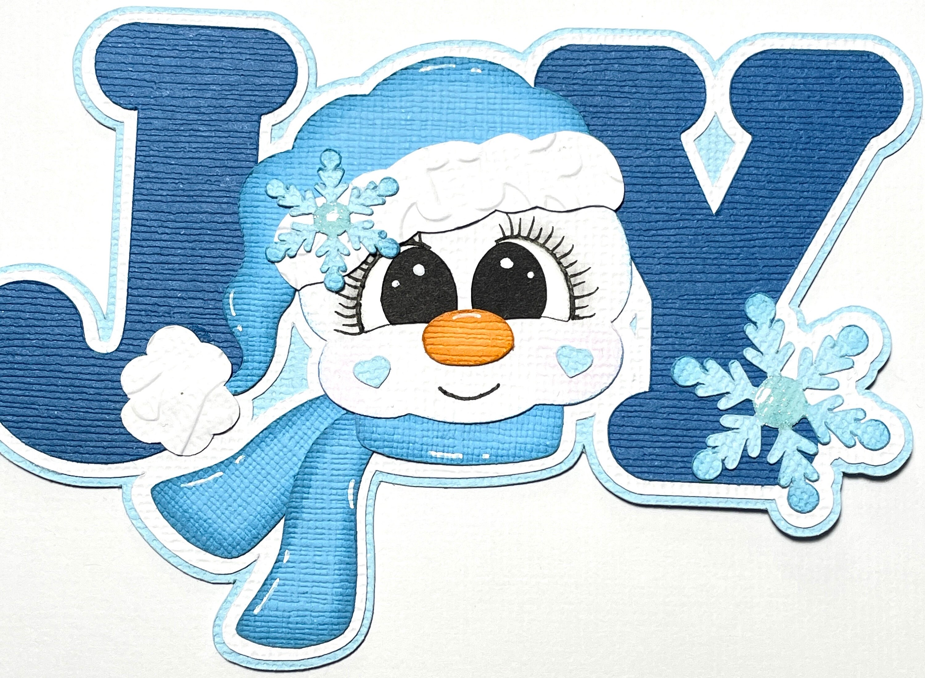Joy Snowman Title Pre-made Die Cut Embellishments Paper Piecing ...