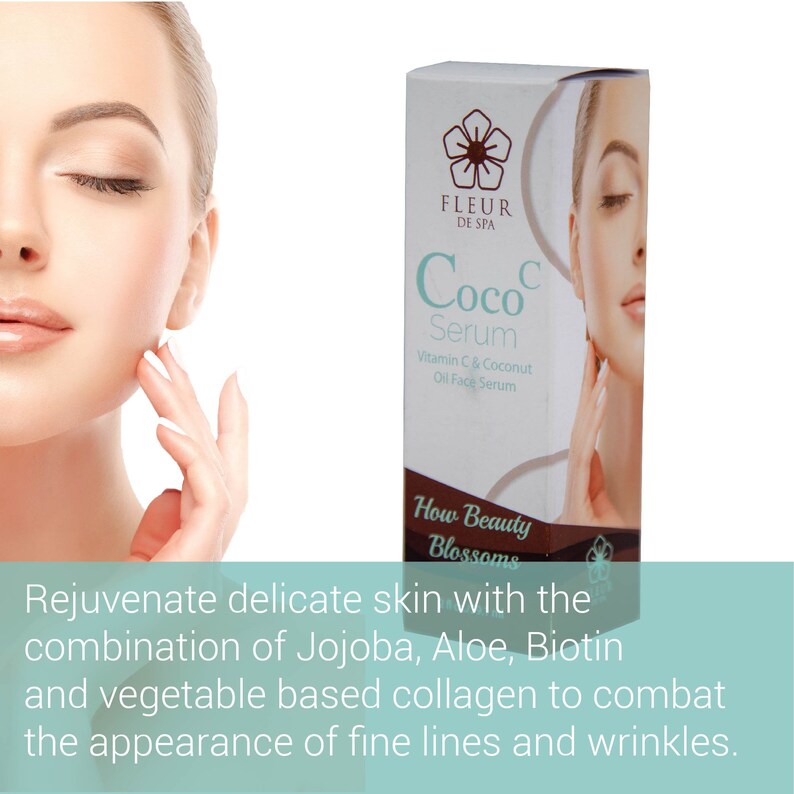 anti aging face serum from Fleur De Spa coconut oil and vitamin c for moisture and hydration