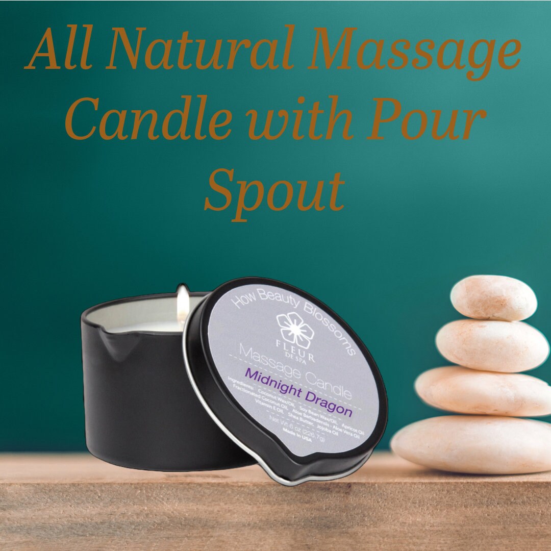 Massage Candle That Melts Into Warm, Relaxing, All Natural Massage Oil With Pour Spout Great