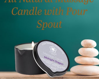 Massage Candle that melts into warm, relaxing, all natural massage oil with pour spout | Great couples massage gift | Perfect for Valentines