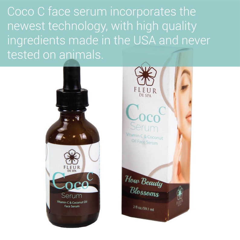 anti aging face serum from Fleur De Spa coconut oil and vitamin c for moisture and hydration