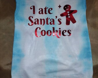 Christmas Tie-Dye Pet Shirt, "I Ate Santa's Cookies"