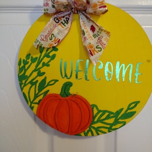 Fall door hanger | Front door decor | Autumn decor | Pumpkin / Wooden Door Decorations