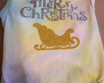 Christmas Tie-Dye Pet Shirt, "Merry Christmas"