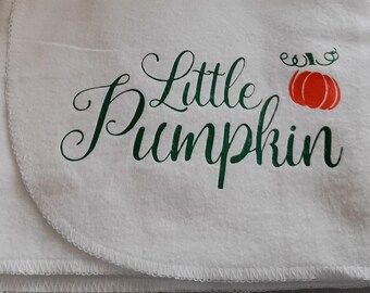 Little Pumpkin Baby Receiving Blanket, Photo Prop