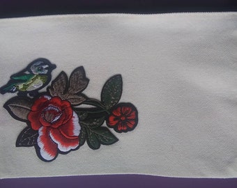 Cosmetic Bag, Nail Strips Bag, Pencil Bag, First Aid Bag, Bird and Flowers, Gift For Mom, Gift For Girl, Gift For Teacher, Bird, Flowers