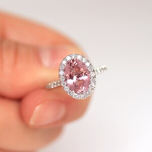 Oval Halo Engagement Ring, 3 Carat Oval Engagement Ring, Tourmaline and
