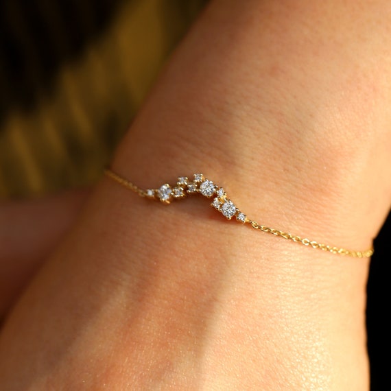 14k イエロー ゴールド ダイヤモンド チェーン ブレスレット 約4mm 約23cm