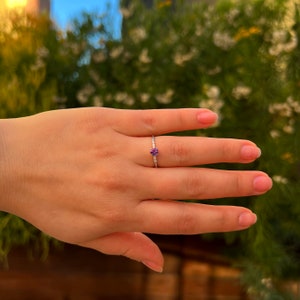 Amethyst Ring, 14K Yellow Gold Solitaire Ring, 0.50 Carat Solitaire Engagement Ring, 5mm Round Cut Engagement Ring, Amethyst Promise Ring