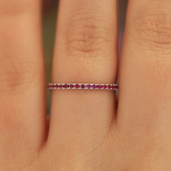 Bague Or 14 Carats Avec Rubis Synthétique Et Pierre Blanche - Taille 50 - Style Art Déco - Occasion