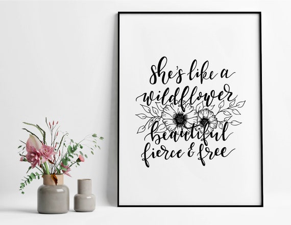 Elle Est Comme Une Citation De Fleurs Sauvages Imprimable Art Etsy France