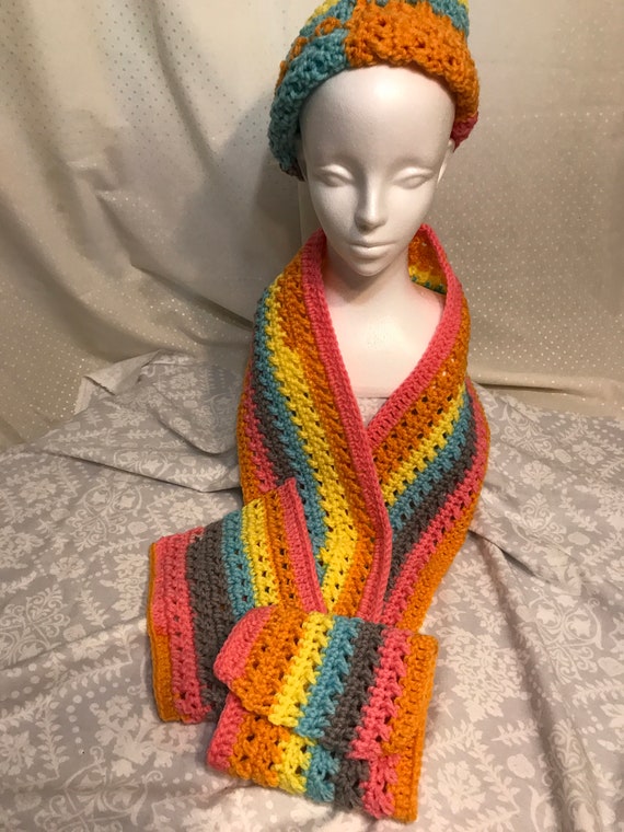 Handmade Crochet Scarf and Hat - Etsy display picture 1