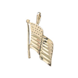 United States Flag pendant, 14k yellow gold, pendant, charm