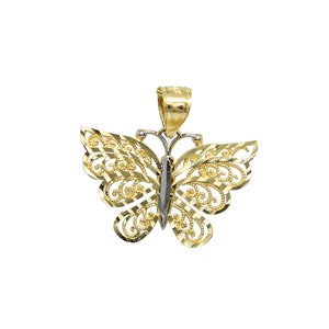 Butterfly pendant, 14k yellow gold, pendant, charm