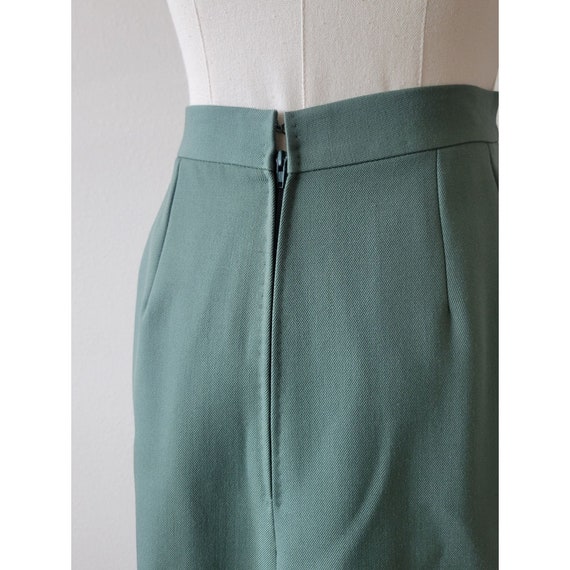 Vintage 1960s Sophie Nat French Green Wool Skirt … - image 5