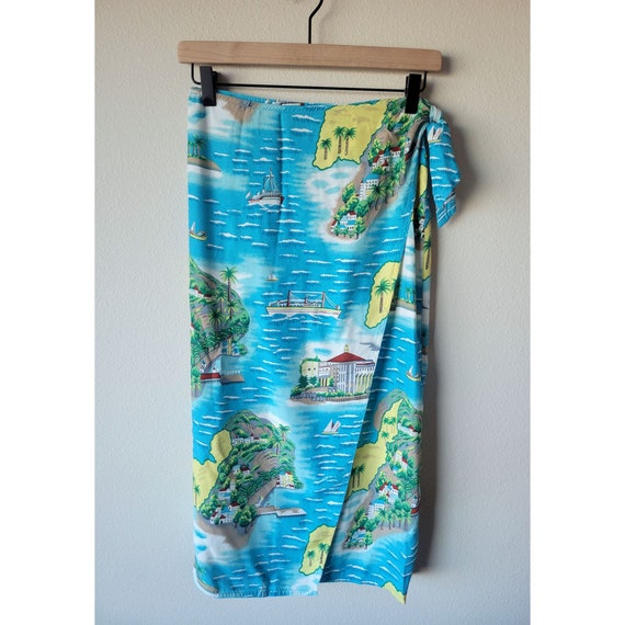 Vintage 1980s Beach Wear Lizsport Tropical Wrap Sk