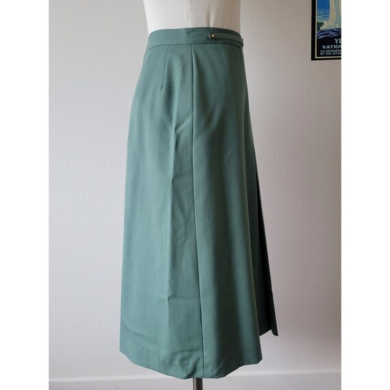 Vintage 1960s Sophie Nat French Green Wool Skirt … - image 4