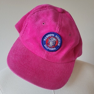 Vintage Mammoth Mountain California Hot Pink Corduroy Snapback Hat