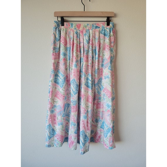 Vintage 90s KORET High Waisted Skirt - Pastel Cit… - image 1