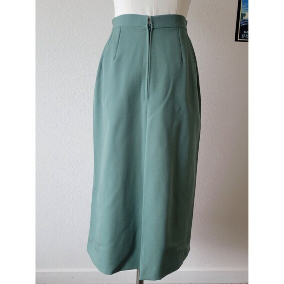 Vintage 1960s Sophie Nat French Green Wool Skirt … - image 3