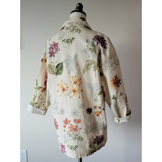 Vintage 1990s Norm Thompson Cream Floral Jacket S… - image 3