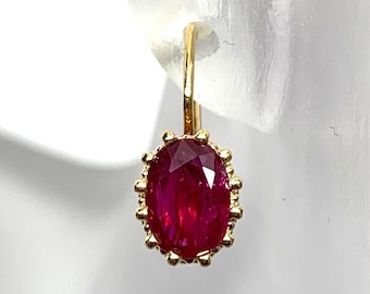 Gold and Ruby Earrings