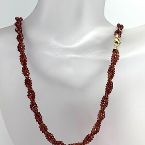 Garnet Necklace with 14 Karat Yellow Gold Clasp
