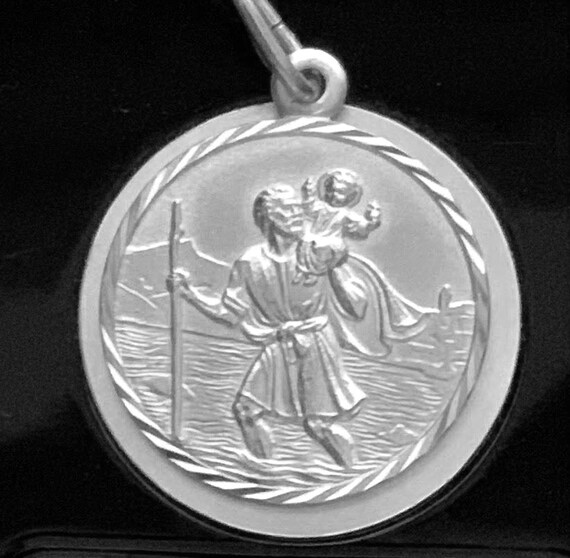 St Christopher Medal Sterling Silver 925 Pendant - Patron Saint Of ...