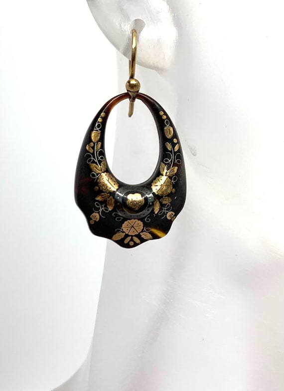 Victorian Pique and Gold Earrings