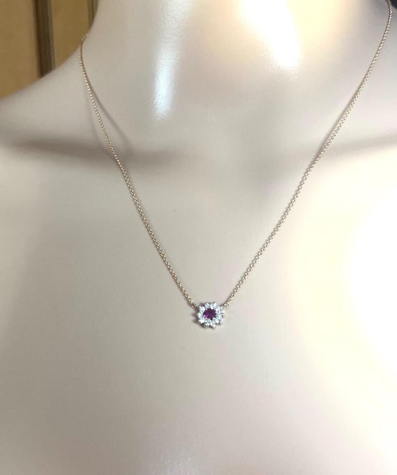 Genuine Burma Ruby and Diamond Necklace - image 2