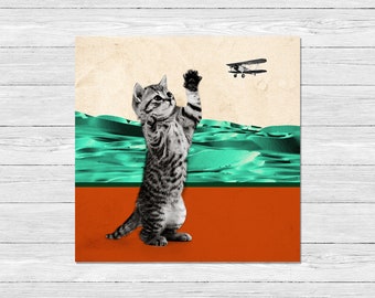 Godzilla Kitty Sticker Vinyl Decal, Cat Lover Animal Sticker, Kitten Decal