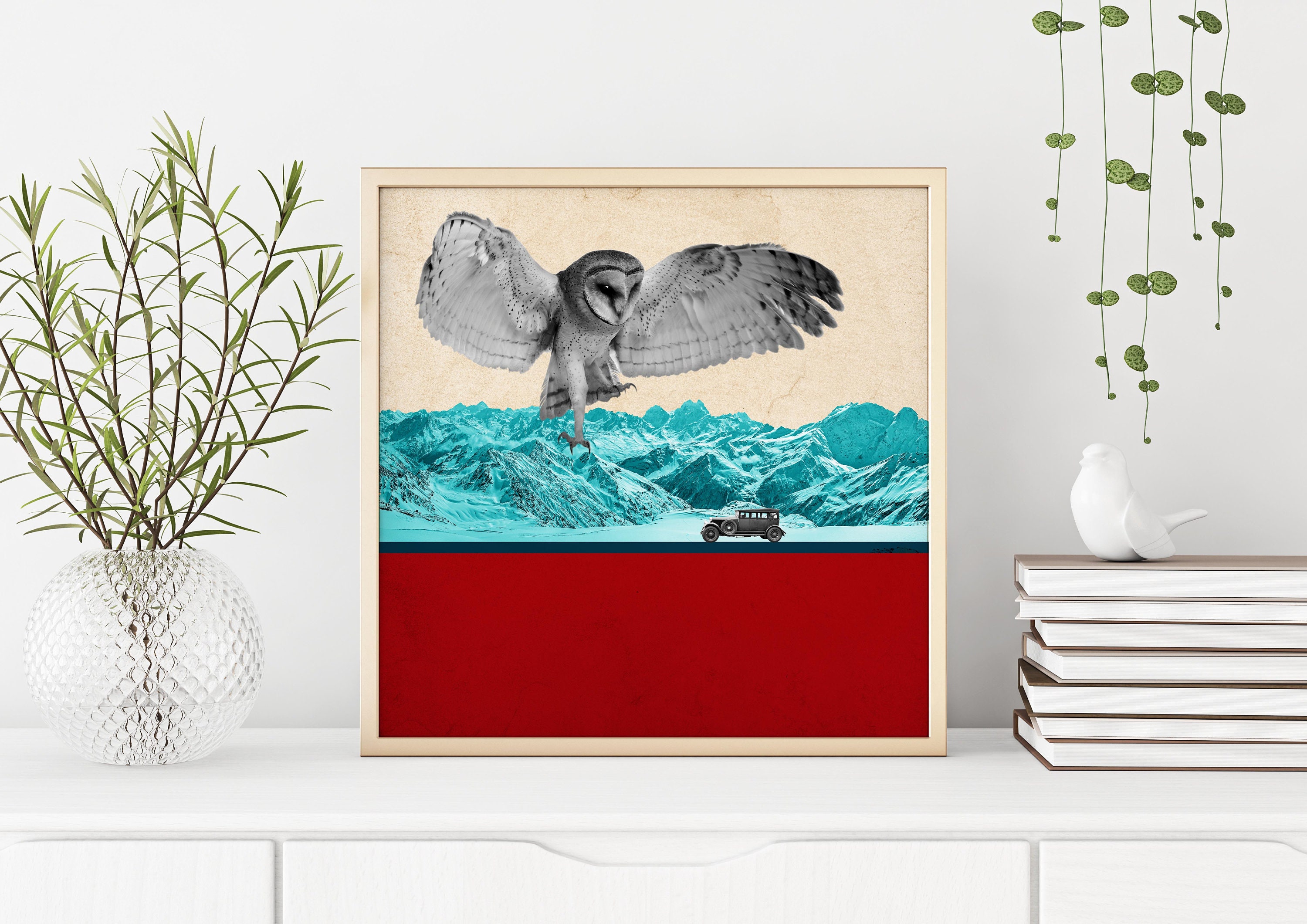 Owl Art Print Premium Poster Wall Art Owl Wildlife Animal Etsy