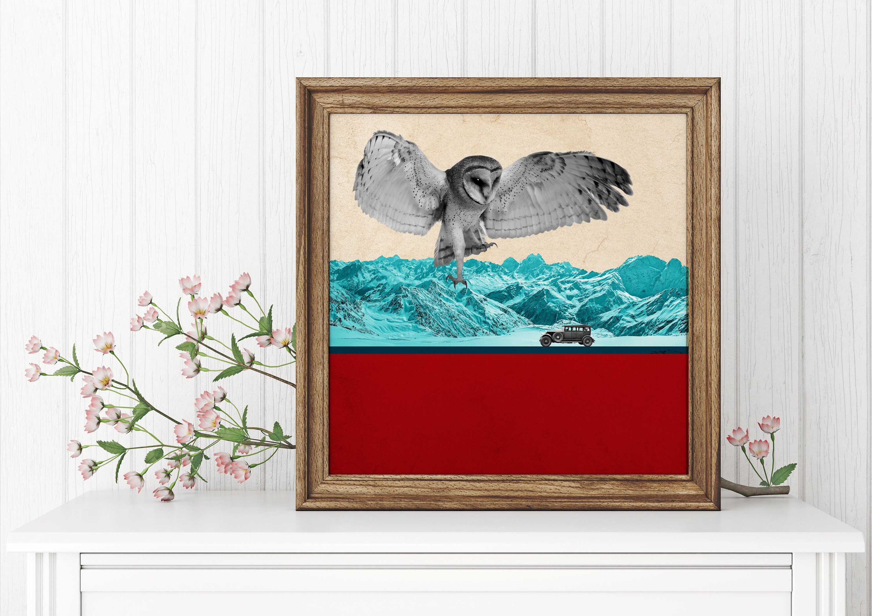 Owl Art Print Premium Poster Wall Art Owl Wildlife Animal Etsy