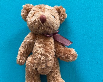 Tiny Posable Brown Bear Plush