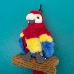 Hanging &#39;Parrot on Branch&#39; Plush Toy
