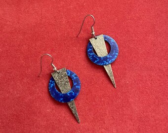 Vintage 80’s Blue & Silver Spear Earrings