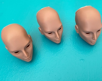 Vintage Lot of Three Tiny ‘Dark Tone’ Doll Heads