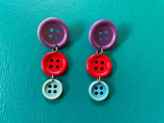 Button Pierced Earrings - image 1