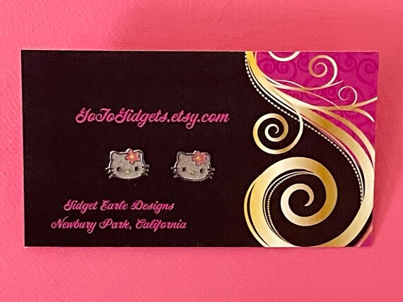 Tiny 'Hello Kitty' Stud Earrings - image 1