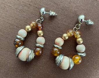 Vintage 70’s ‘Beaded Hoop’ Pierced Earrings