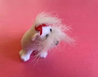 手作りマルチーズ犬のぬいぐるみ：ポーズを変えられるテディベア（受注