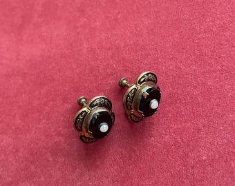 Vintage 40’s Brass Screw Back Earrings