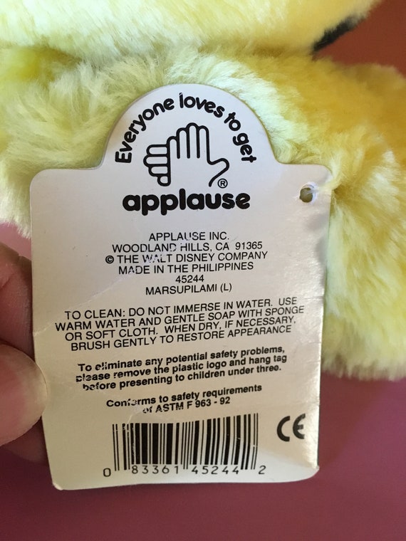 Applause Marsupilami Plush Toy Etsy