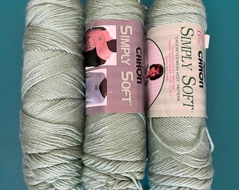 Three Skein Lot ‘Sage’ Caron Simply Soft Yarn