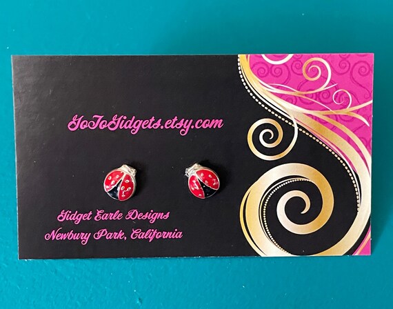 Tiny 'Ladybug' Stud Earrings - image 1